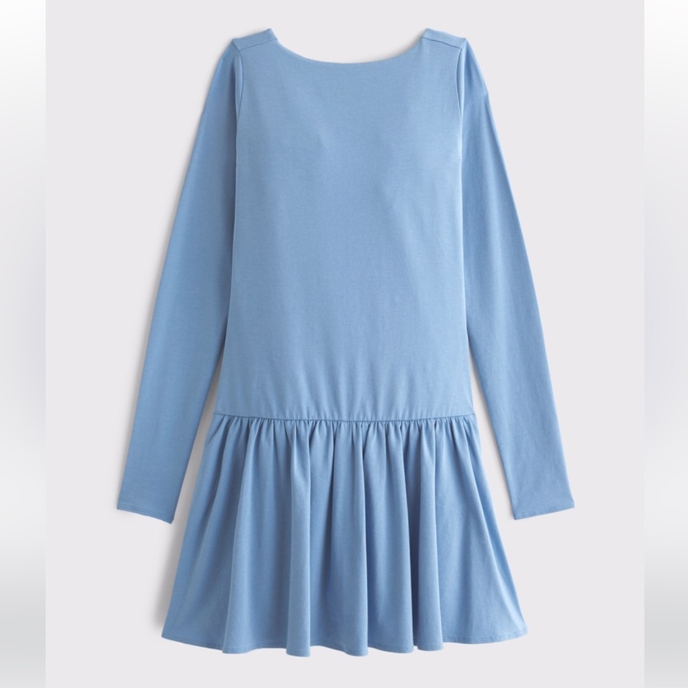 Abercrombie & Fitch NWT Drop-Waist Knit Skort Blue Long Sleeve Dress
